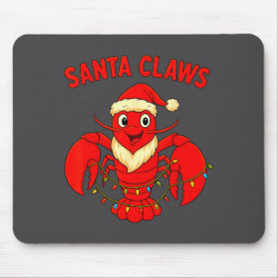 Santa Claws Lobster Christmas Lights Holiday Desig Mouse Pad