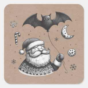 Santa Claws Square Sticker