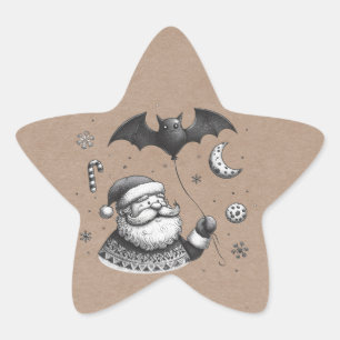 Santa Claws Star Sticker