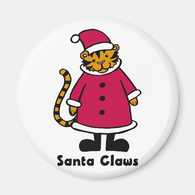 Santa Claws Tiger Magnet (Front)
