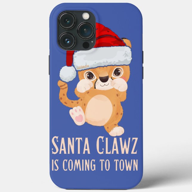 SANTA CLAWZ IS COMING TO TOWN funny X-mas          Case-Mate iPhone Case (Back)