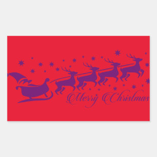 Santa clous rectangular sticker