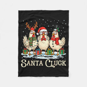 Santa Cluck Chicken Christmas Farm Animal Funny  Fleece Blanket