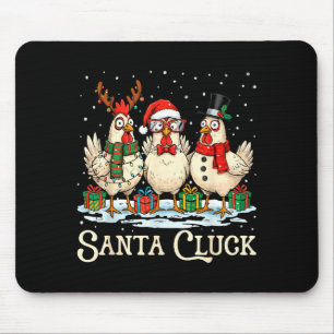 Santa Cluck Chicken Christmas Farm Animal Funny Mouse Pad