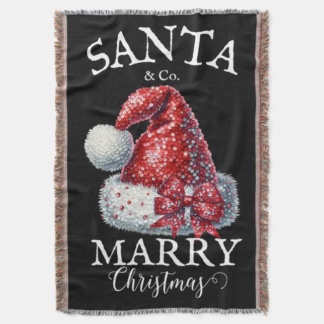 Santa & Co. Marry Christmas Throw Gift Blanket (Front Vertical)