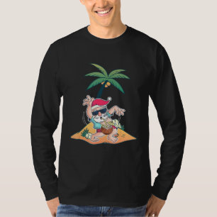 Santa Coconut Drink Pool Party Christmas In July H T-Shirt