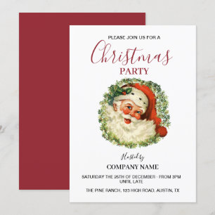 Santa Company Office Corporate Christmas Party Invitation