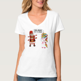 Santa Conversation With Unicorn Shirt - Funny!