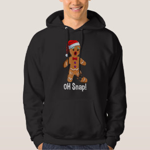 Santa Cookie Oh Snap Christmas Gingerbread Man Paj Hoodie