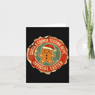 Santa Cookie Testing Department Taster Christmas Card