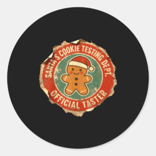 Santa Cookie Testing Department Taster Christmas  Classic Round Sticker