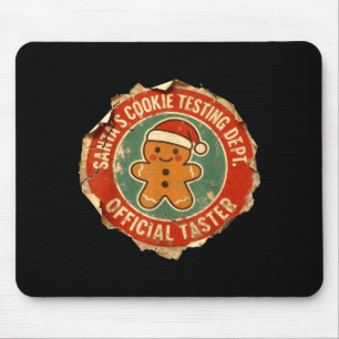 Santa Cookie Testing Department Taster Christmas Mouse Pad