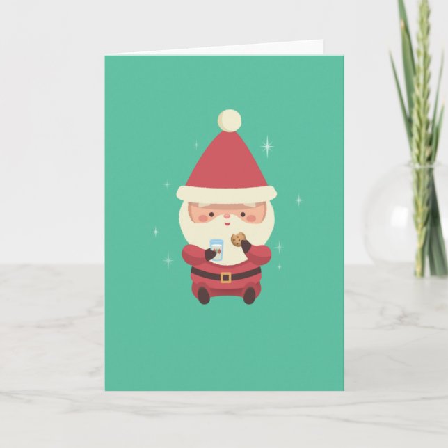 Santa Cookies and Milk Holiday Card (Front)