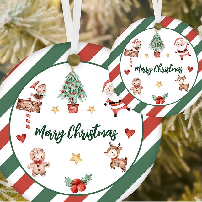 Santa Cookies Christmas Birthday Party Ceramic Tree Decoration (Creator Uploaded)