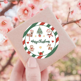 Santa Cookies Christmas Birthday Party Classic Round Sticker