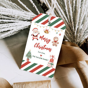 Santa Cookies Christmas Birthday Party Gift Tags