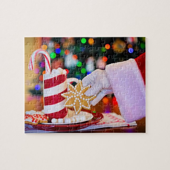 Santa Cookies Christmas Holidays Seasonal Festive Jigsaw Puzzle (Horizontal)
