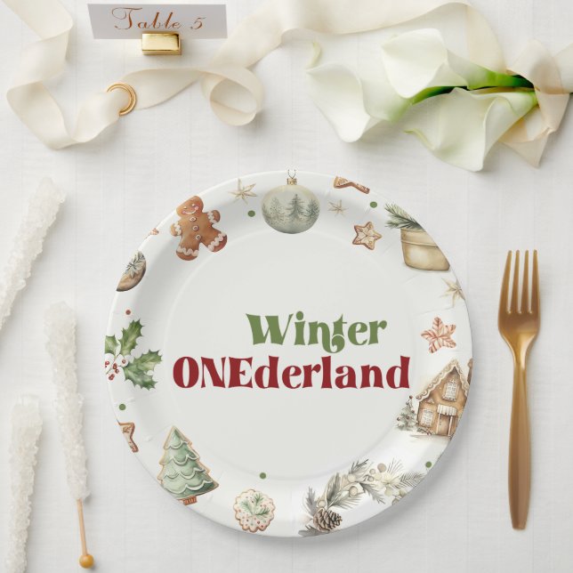 Santa Cookies Cocca Christmas Birthday Party Paper Plate (Wedding)