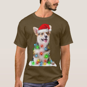 Santa Corgi Christmas Light Pajama Dog Xmas Matchi T-Shirt
