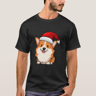 Santa Corgi Dog Dad Mum Boy Girl Christmas Long Sl T-Shirt