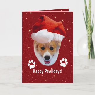 Santa Corgi Happy Pawlidays Card