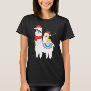 Santa Corgi Riding Llama Christmas Corgi Xmas T-Shirt