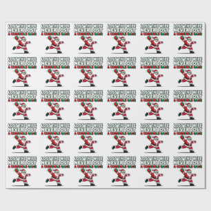  Santa Cornhole Game Holiday Funny Christmas Quote Wrapping Paper