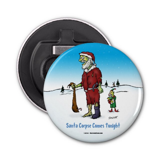 Santa Corpse Funny Zombie Cartoon Bottle Opener (Front)