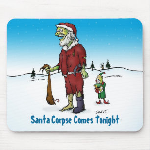 Santa Corpse Funny Zombie Cartoon Mouse Pad