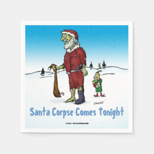 Santa Corpse Funny Zombie Cartoon Napkin