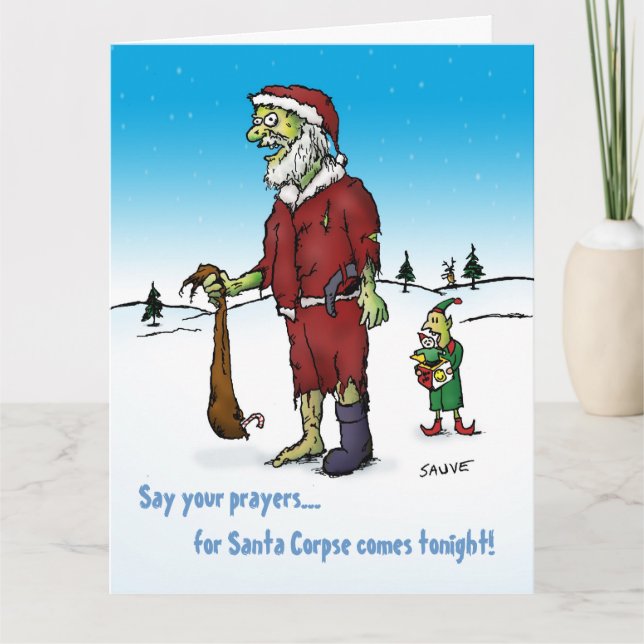 Santa Corpse Funny Zombie Xmas Big Card (Front)