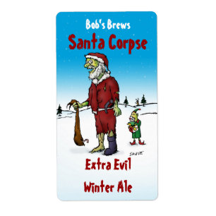 Santa Corpse Zombie Homebrew Beer Label