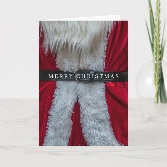 Santa costume belt up close view Christmas card  (Front)