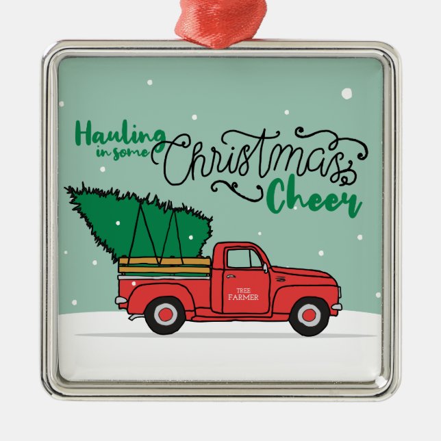 Santa Country Christmas Art Overly Country Christm Metal Tree Decoration (Front)