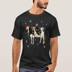 Santa Cow Christmas Tree Light Pajama X Mas Matchi T-Shirt
