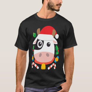 Santa Cow  Cute Farmer Farmgirl Christmas T-Shirt