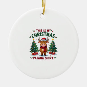 Santa Cow Xmas Tree Lights This Is My Christmas Pa Ceramic Tree Decoration