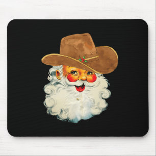 Santa Cowboy Western Christmas Xmas Holiday Pajama Mouse Pad