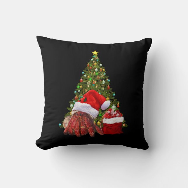 Santa Crab Funny Christmas Hermit Crab Lover Cushion (Front)