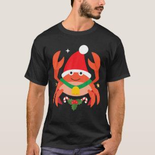 Santa Crab Funny Cute Cool Boy Christmas Gift T-Shirt