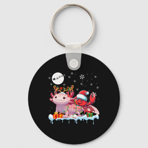 Santa Crab Riding Axolotl Reindeer Christmas Sea A Key Ring