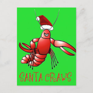 Santa Crawdad (Santa Craws) Postcard