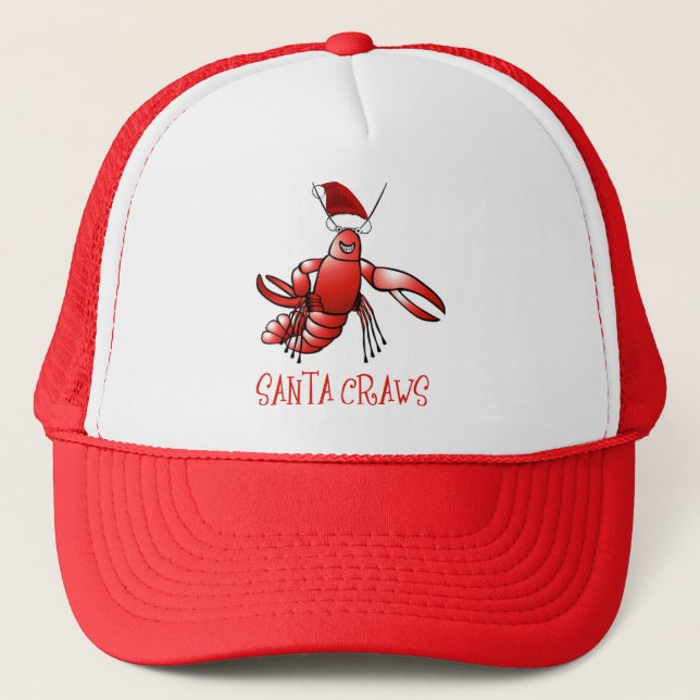 Santa Crawdad (Santa Craws) Trucker Hat (Front)