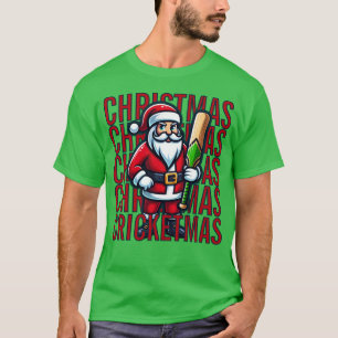 SANTA Cricket Mascot Player Christmas Cricketmas T-Shirt