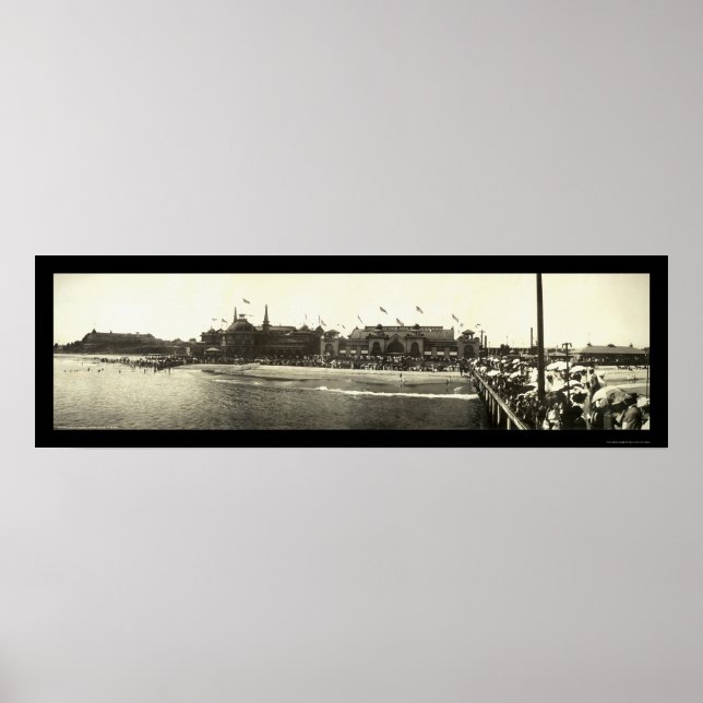 Santa Cruz CA Beach Photo 1908 Poster (Front)