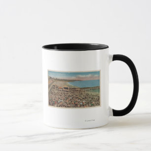 Santa Cruz, CA - Beach Scene Full of People Mug