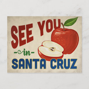 Santa Cruz California Apple - Vintage Travel Postcard