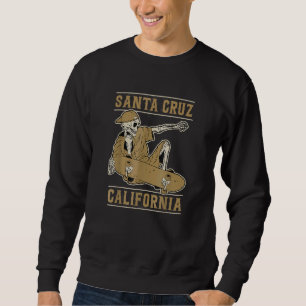 Santa Cruz California Beach Palm Tree Skull 1 Sweatshirt