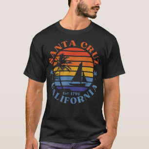 Santa Cruz California Beach Sailboat Summer Vacati T-Shirt