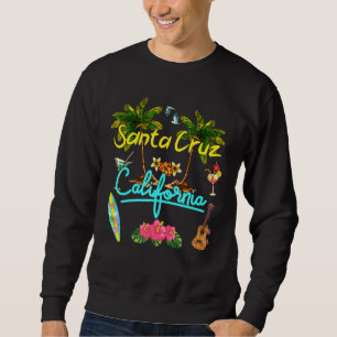 Santa Cruz California Beach Summer Palm Sun Set Pa Sweatshirt